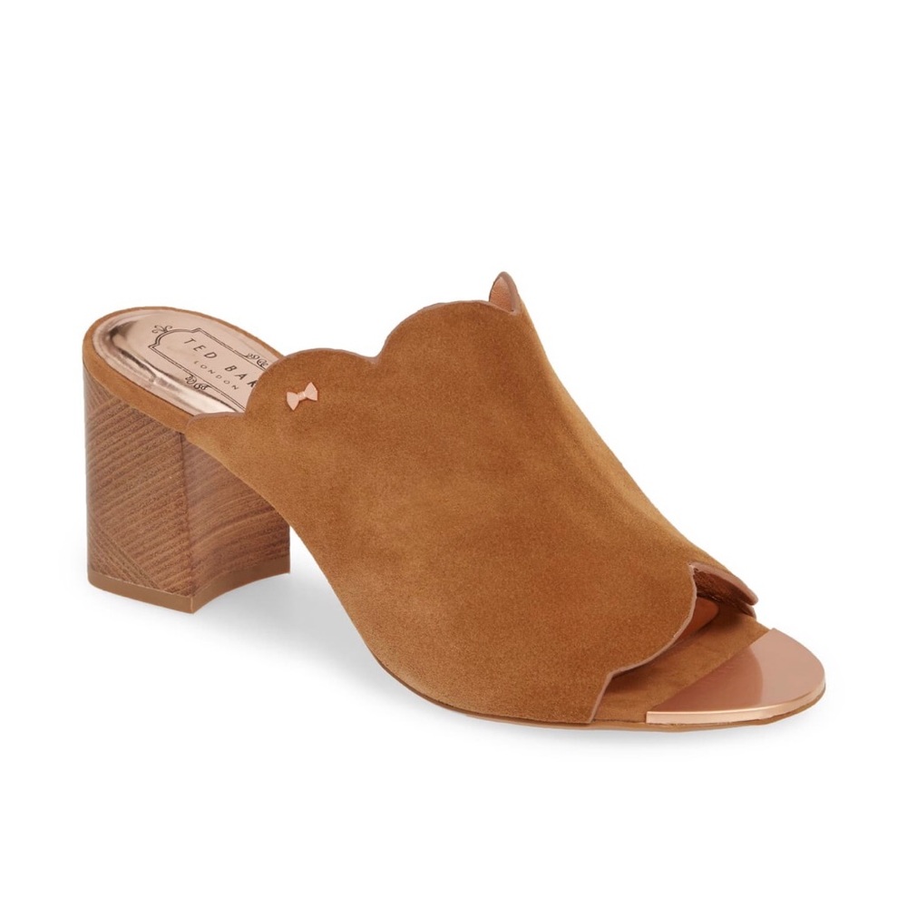 Ted Baker London Zinia Scallop Block Heel Mule